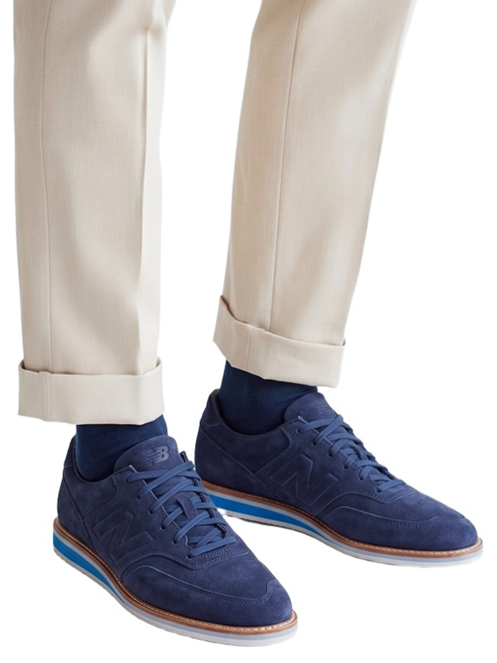 New Balance 1100 V1 suede casual dress shoes navy oxfords